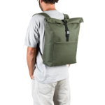 Mochila multiusos com fecho enrolável para portátil 17,3” cor verde-escuro sexta vista