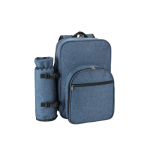Mochila térmica para piquenique de poliéster reciclado com utensílios cor azul
