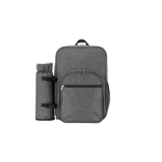 Mochila térmica para piquenique de poliéster reciclado com utensílios cor cinzento-escuro primeira vista