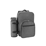 Mochila térmica para piquenique de poliéster reciclado com utensílios cor cinzento-escuro