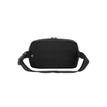 Bolsa de cintura de poliéster reciclado com forro e 2 compartimentos cor preto segunda vista