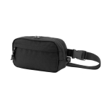 Bolsa de cintura de poliéster reciclado com forro e 2 compartimentos cor preto