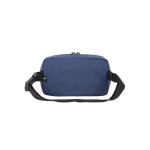 Bolsa de cintura de poliéster reciclado com forro e 2 compartimentos cor azul segunda vista