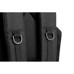 Mochila militar de poliéster reciclado com faixas e emblema cor preto sexta vista