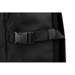 Mochila militar de poliéster reciclado com faixas e emblema cor preto sétima vista