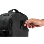 Mochila militar de poliéster reciclado com faixas e emblema cor preto nona vista