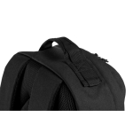 Mochila militar de poliéster reciclado com faixas e emblema cor preto