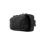 Bolsa de cintura de poliéster reciclado com forro e alças ajustáveis cor preto terceira vista