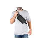 Bolsa de cintura de poliéster reciclado com forro e alças ajustáveis cor preto sétima vista