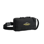 Bolsa de cintura de poliéster reciclado com forro e alças ajustáveis cor preto imagem com logo