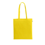 Saco de compras de algodão orgânico com asas compridas 140 g/m2 cor amarelo