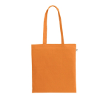 Saco de compras de algodão orgânico com asas compridas 140 g/m2 cor cor-de-laranja