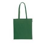 Saco de compras de algodão orgânico com asas compridas 140 g/m2 cor verde-escuro