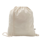 Mochila de cordão de algodão reciclado e poliéster 150 g/m2 cor natural