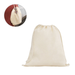 Mochila de cordão natural totalmente feita de algodão 140 g/m2 varias cores