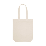 Saco de compras natural de algodão com asas compridas 220 g/m2 cor natural primeira vista