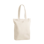 Saco de compras natural de algodão com asas compridas 220 g/m2 cor natural