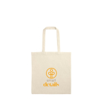 Saco de compras completamente feito de algodão 140 g/m2 cor natural imagem com logo
