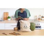 Mochila de cordão feita de algodão orgânico com pegas 140 g/m2 vista conjunto