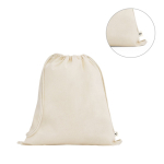 Mochila de cordão feita de algodão orgânico com pegas 140 g/m2 varias cores