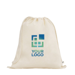 Mochila de cordão feita de algodão orgânico com pegas 140 g/m2 vista principal
