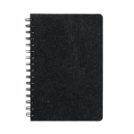 Caderno de feltro reciclado com capa semidura, folhas A5 pautadas cor cinzento-escuro primeira vista