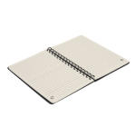 Caderno de feltro reciclado com capa semidura, folhas A5 pautadas cor cinzento-escuro segunda vista