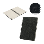 Caderno de feltro reciclado com capa semidura, folhas A5 pautadas varias cores