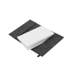 Bloco de notas com capa de feltro reciclado, folhas A5 pautadas cor cinzento-escuro quinta vista