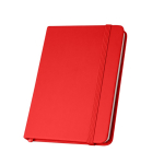 Caderno de capa dura parcialmente reciclado, folhas A5 pautadas cor vermelho