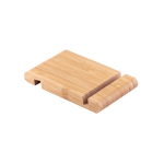 Suporte para telemóvel de bambu com duas ranhuras em cada lado cor natural primeira vista