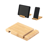 Suporte para telemóvel de bambu com duas ranhuras em cada lado varias cores