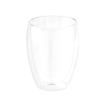 Copo de vidro de parede dupla com isolamento de ar 350 ml cor transparente