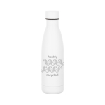 Garrafa térmica de aço inoxidável com tampa antifugas 520 ml cor branco imagem com logo