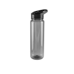 Garrafa desportiva de rPET com acabamento translúcido brilhante 750 ml cor preto