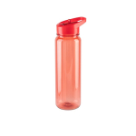 Garrafa desportiva de rPET com acabamento translúcido brilhante 750 ml cor vermelho