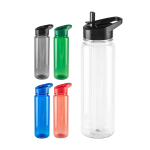 Garrafa desportiva de rPET com acabamento translúcido brilhante 750 ml varias cores