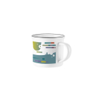 Caneca de cerâmica ideal para sublimação com capacidade 280 ml cor branco imagem com logo