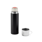 Garrafa de aço inoxidável de parede dupla com acabamento mate 490 ml cor preto