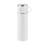 Garrafa de aço inoxidável de parede dupla com acabamento mate 490 ml cor branco primeira vista