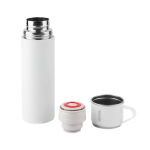 Garrafa de aço inoxidável de parede dupla com acabamento mate 490 ml cor branco