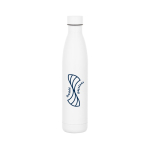Garrafa de aço inoxidável de parede dupla com isolamento a vácuo 1 L cor branco imagem com logo