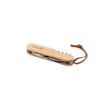 Canivete multifunções de bambu e aço inoxidável com cordão cor natural imagem com logo