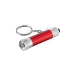 Porta-chaves, alumínio parcialmente reciclado, lanterna LED 3 posições cor vermelho