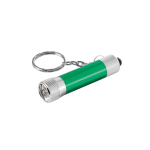 Porta-chaves, alumínio parcialmente reciclado, lanterna LED 3 posições cor verde