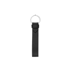 Porta-chaves elegante de PU com anel de metal e caixa de papel kraft cor preto primeira vista