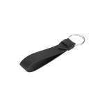 Porta-chaves elegante de PU com anel de metal e caixa de papel kraft cor preto