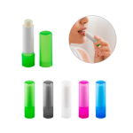 Bálsamo labial vegan com aroma a baunilha e embalagem transparente varias cores