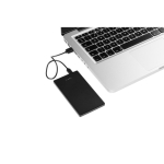 Powerbank fino e resistente de aço inoxidável 5000 mAh cor preto terceira vista