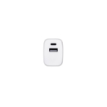 Adaptador de corrente de plástico reciclado com duas portas USB cor branco terceira vista